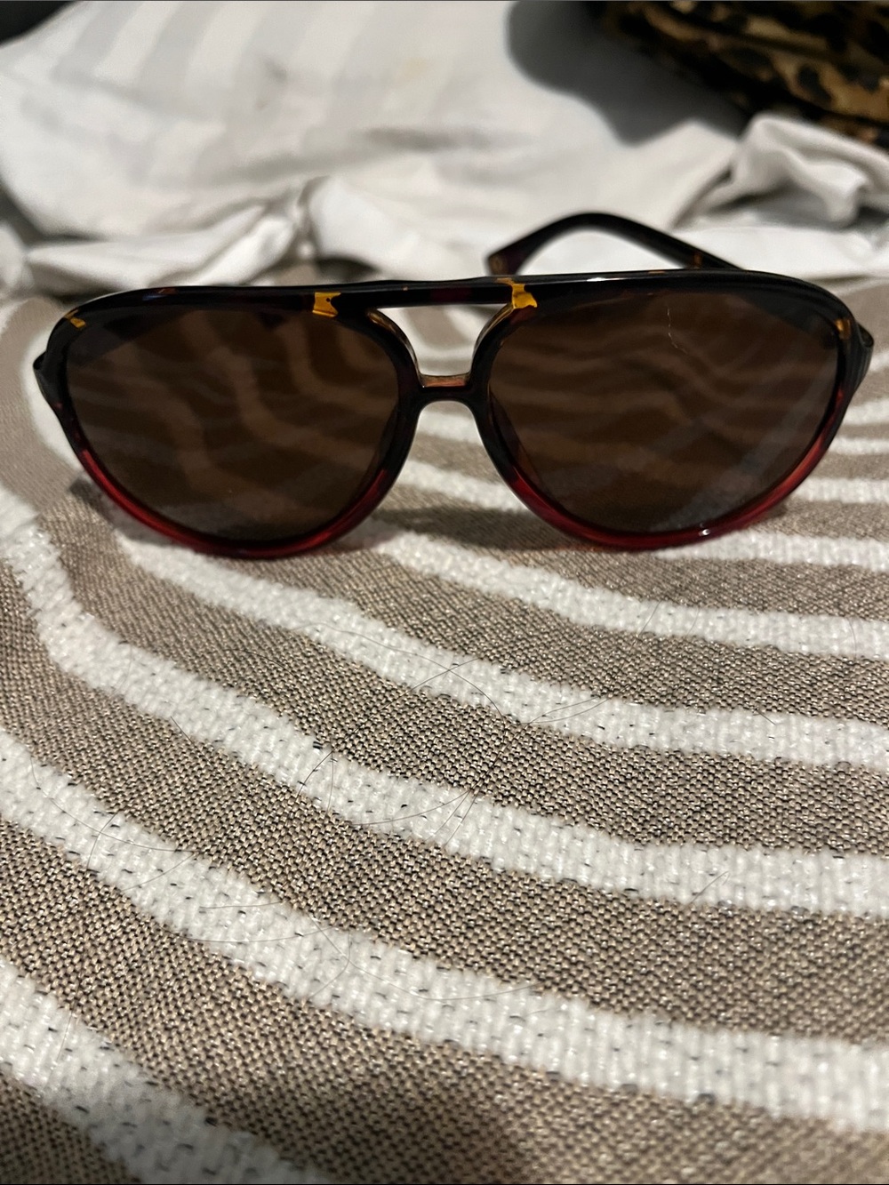 Michael Kors Tortoiseshell and Red Aviator Sunglasses